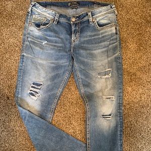 Women’s Silver Boyfriend Jeans size 34